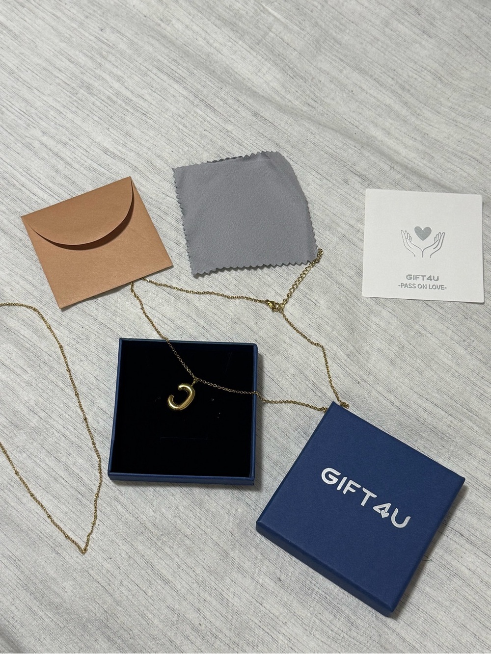 Gold 'C' Pendant Necklace - Gift4U